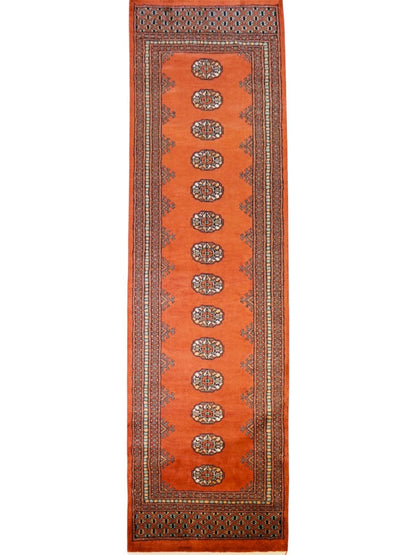  256×78cm パキスタン手織り絨毯 トルクメン ボハララグ