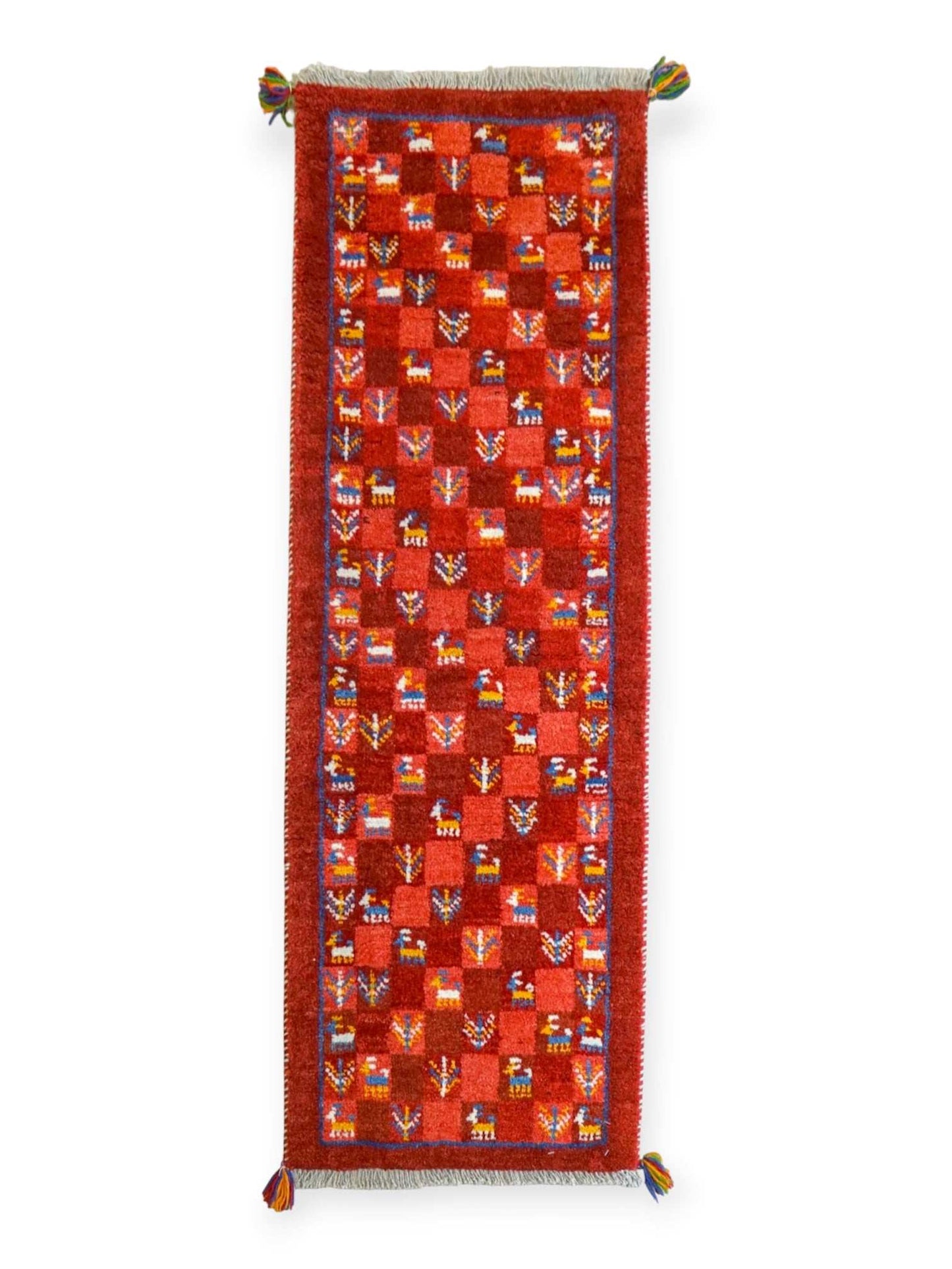  145×50cm ペルシャ絨毯 手織りギャッベ アマレ族　ランナー