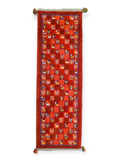  145×50cm ペルシャ絨毯 手織りギャッベ アマレ族　ランナー