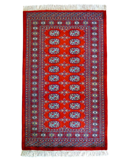 トルクメン ボハララグ 144×94cm｜ニュージーランド産メリノウール パキスタン手織り絨毯