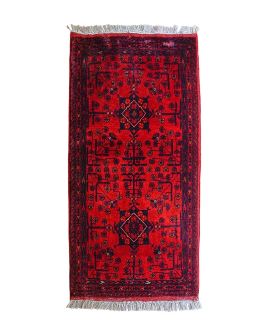  98×52cm アフガニスタン手織り絨毯 カールモハメディ