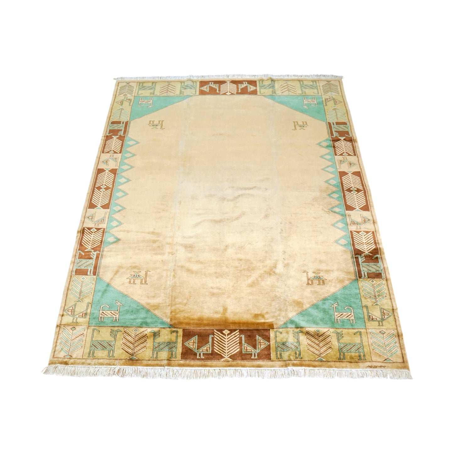  パキスタン手織り絨毯 241×202cm｜ニュージーランド産メリノウール