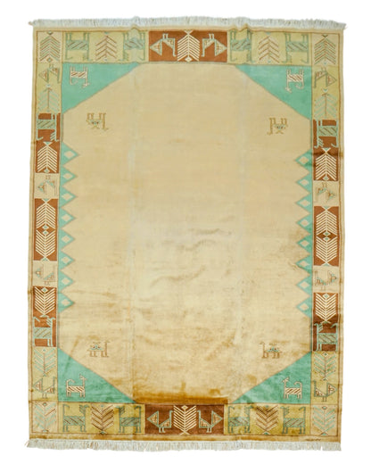  パキスタン手織り絨毯 241×202cm｜ニュージーランド産メリノウール