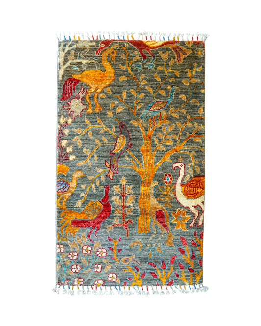 アフガニスタン手織り絨毯 ガズニ ギャッベ 95×62cm