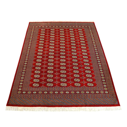  パキスタン手織り絨毯 ボハララグ 254×206cm｜上質ニュージーランド産メリノウール・ボハラ柄