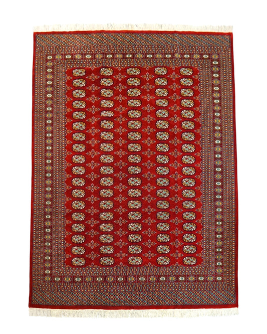  パキスタン手織り絨毯 ボハララグ 254×206cm｜上質ニュージーランド産メリノウール・ボハラ柄