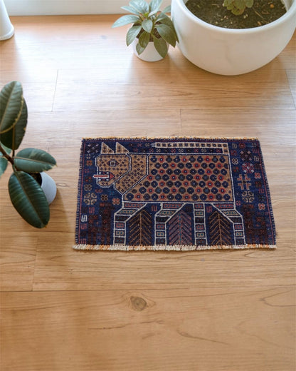  ヴィンテージ バルーチ族トライバルラグ 61×36cm 手織り ペルシャ絨毯