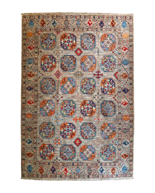  アフガニスタン・ガズニ産 手織り絨毯 204×151cm エルサリデザイン