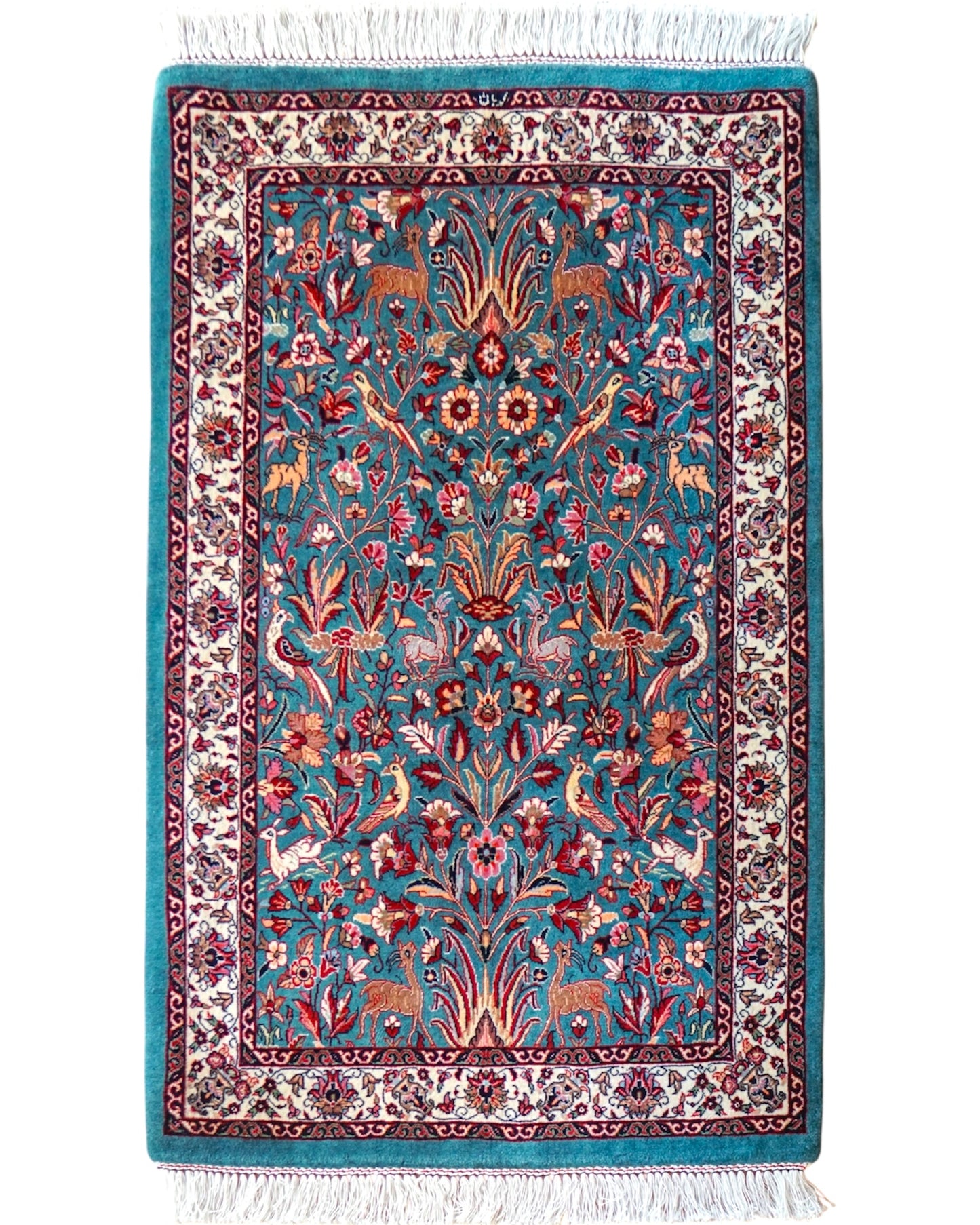  ペルシャ絨毯 アフシャル・ビジャー (afshar bijar) 130×84cm モハマドイアン工房 シカールガー（shikargah） 手織り ウール＆シルク