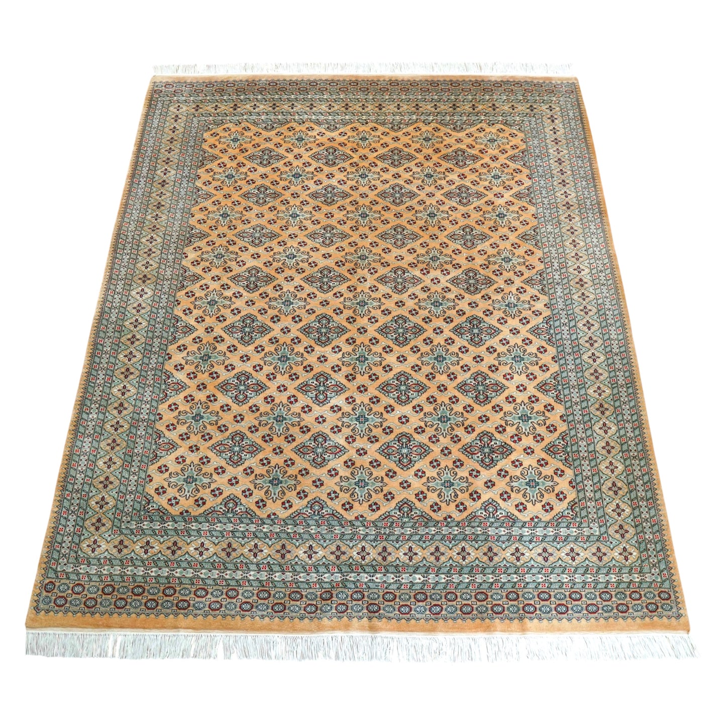  パキスタン手織り絨毯 ジャルダール柄 250×206cm｜ニュージーランド産メリノウール使用 ハンドノット