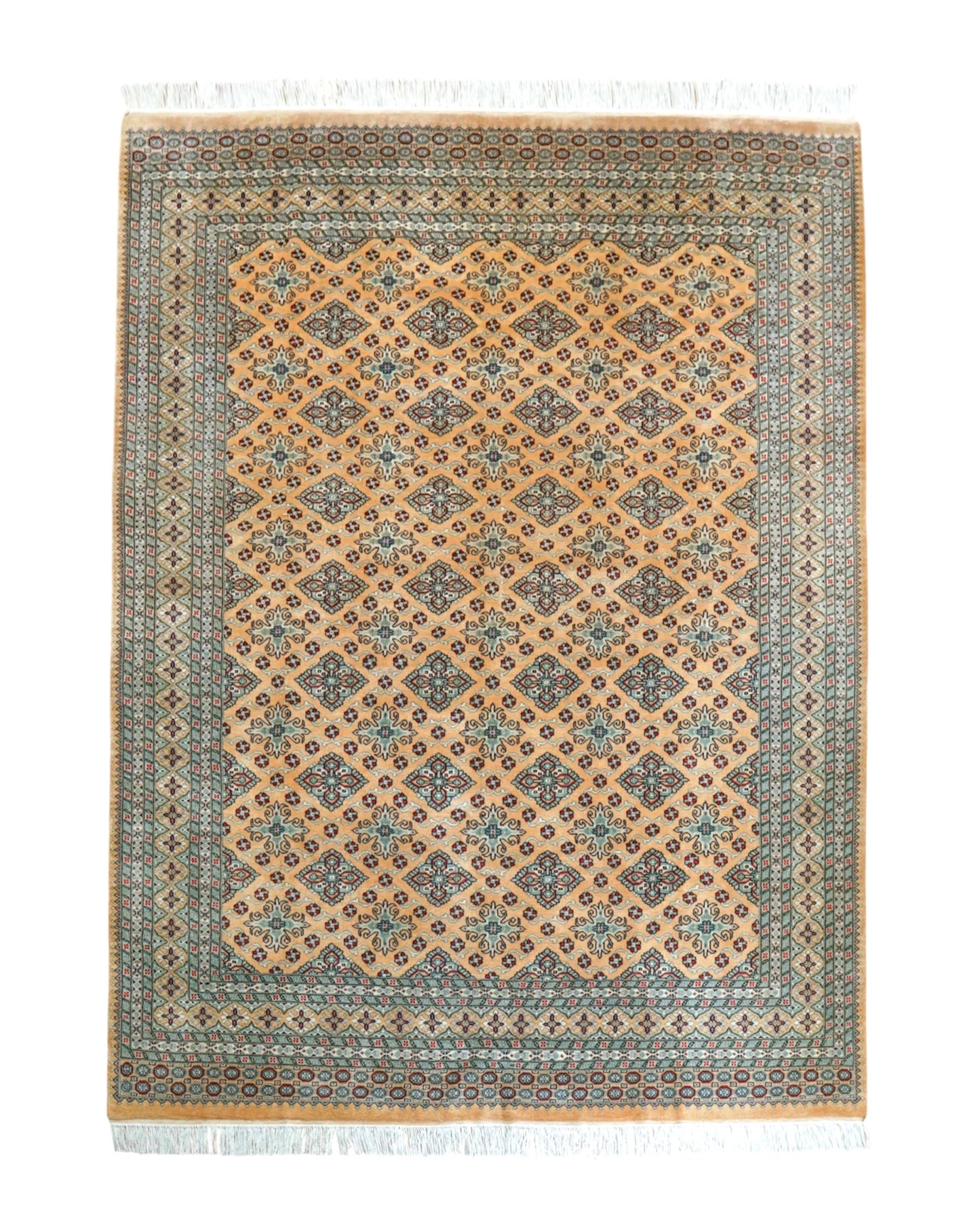 パキスタン手織り絨毯 ジャルダール柄 250×206cm｜ニュージーランド産メリノウール使用 ハンドノット