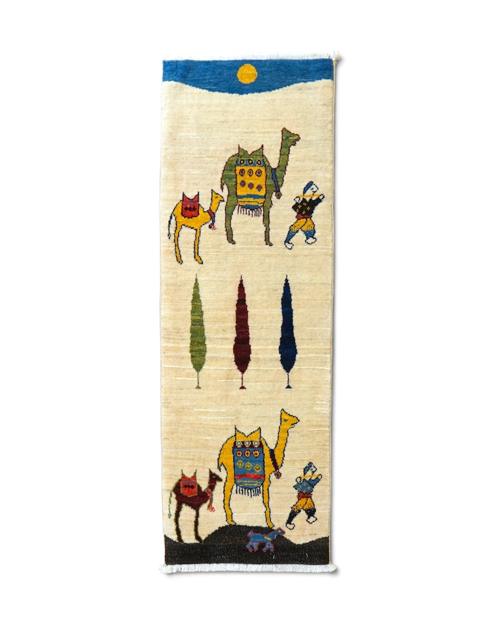  手織りペルシャ・ルリバフト ギャッベ ランナー 123×44cm