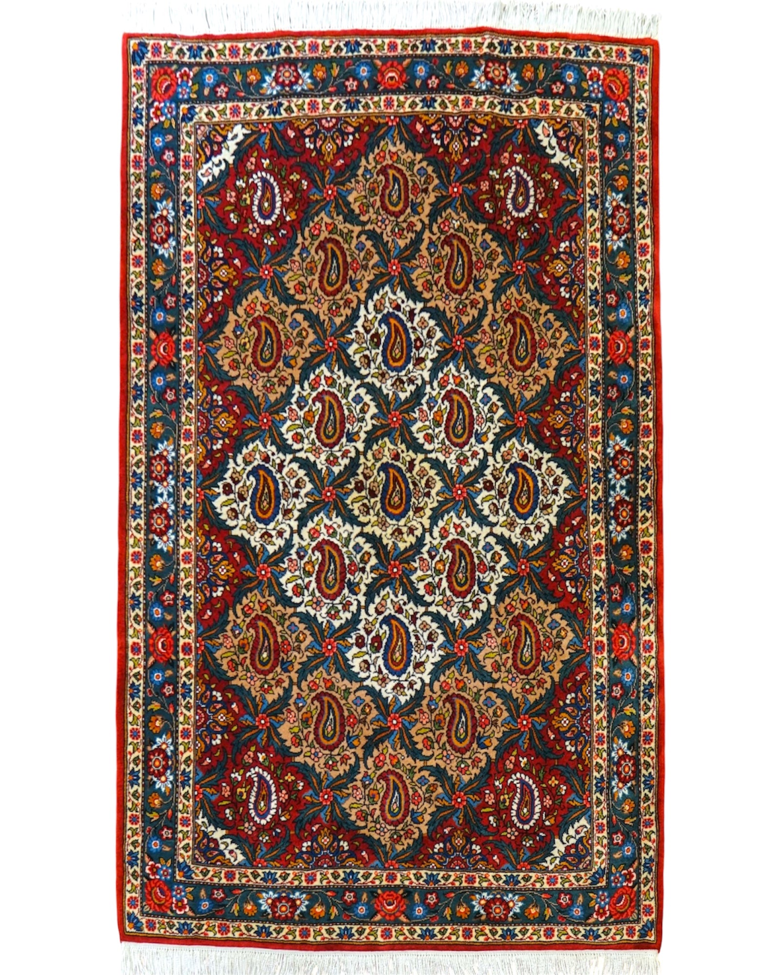  ペルシャ絨毯 バクティアリ産 200×130cm｜ボテ（ペイズリー）文様・手織り