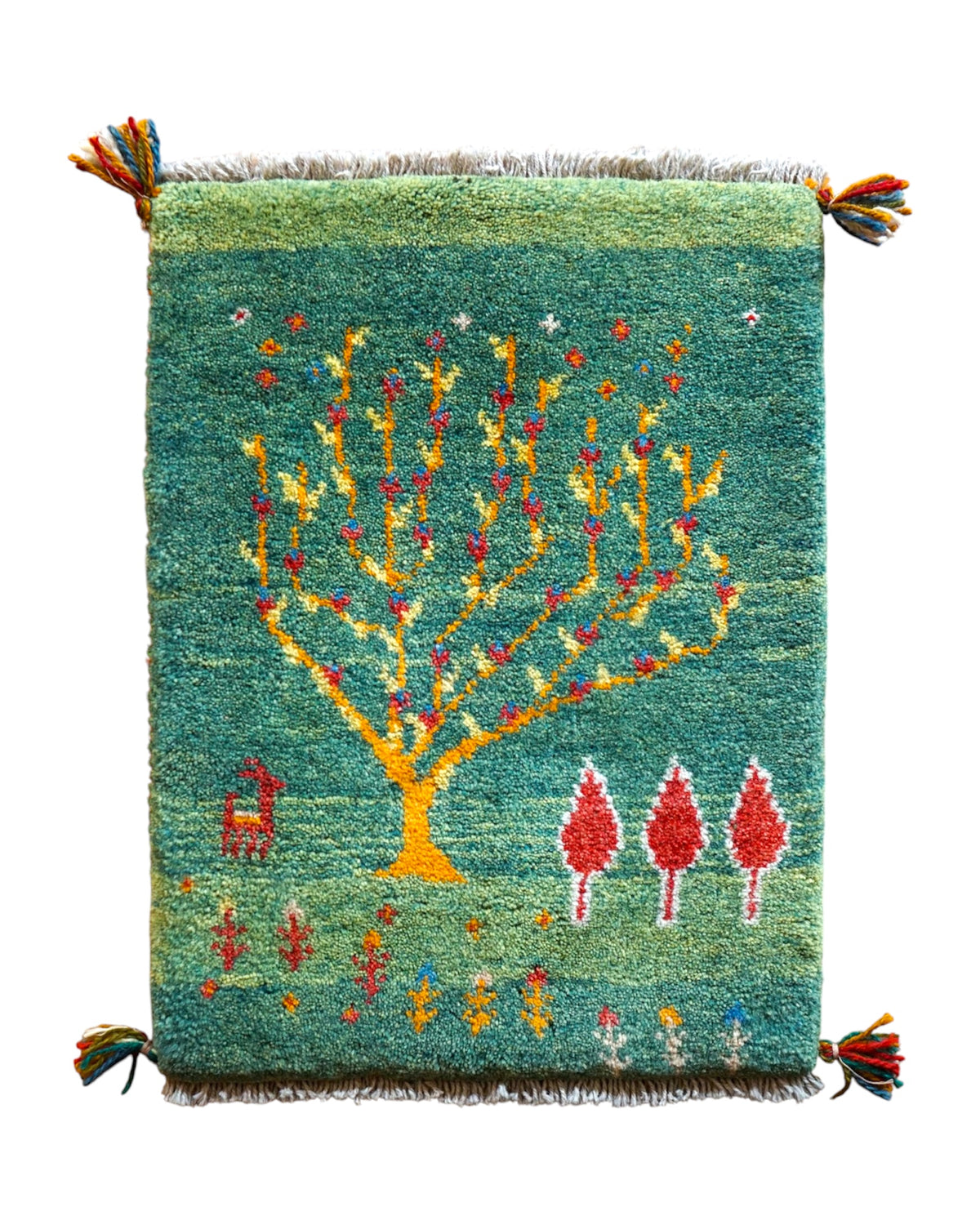  ペルシャ絨毯 手織りギャッベ アマレ族 57×44cm