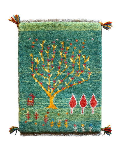  ペルシャ絨毯 手織りギャッベ アマレ族 57×44cm