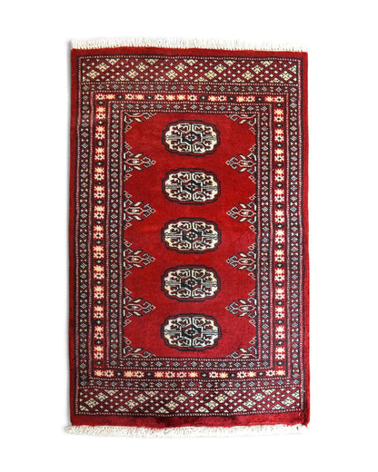  トルクメン ボハラ 手織り パキスタン絨毯  95×62cm