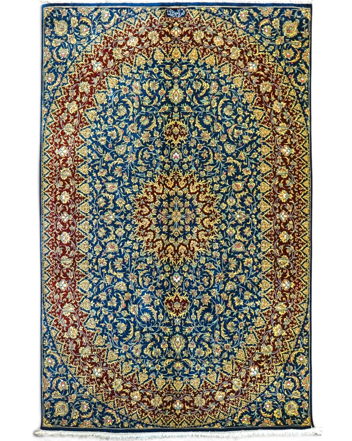  ペルシャ絨毯 クム産 シルク100％ 114×75cm  ラジョルヂ工房