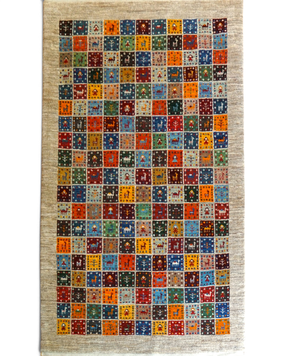  ペルシャ絨毯 手織りカシュクリギャッベ 188×118cm リズバフト