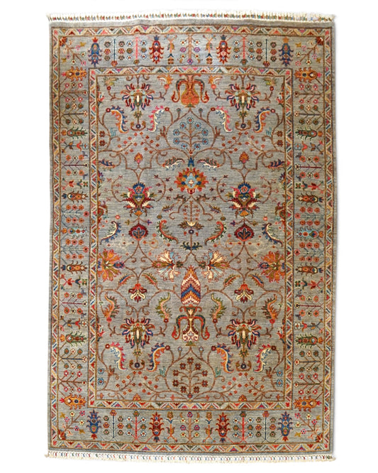  アフガニスタン手織り絨毯 ガズニ  243×176cm｜手紡ぎウール×草木染め