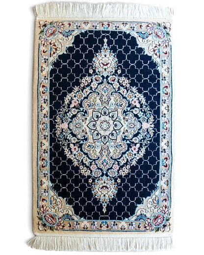  ペルシャ手織り絨毯 ナイン産 93×65cm