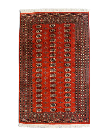  205×141cm トルクメン ボハララグ 手織り絨毯