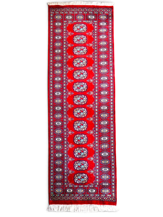  パキスタン手織り絨毯 ボハララグ ランナー 174×61cm｜ニュージーランド産メリノウール