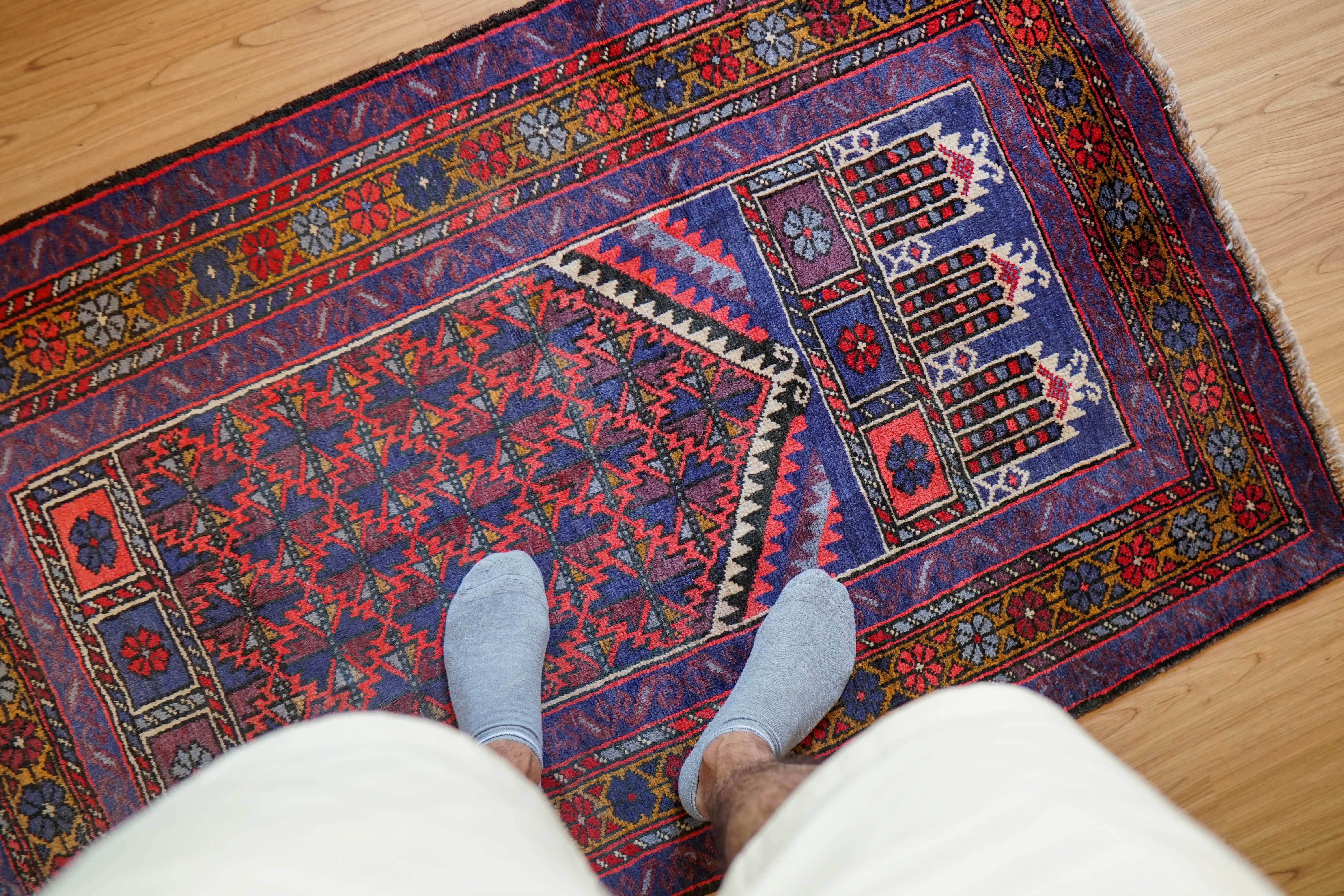 150x81cmトライバルラグ手織り絨毯ヴィンテージ ラグprayer rug 150x81cmトライバルラグ手織り絨毯ヴィンテージ ラグprayer rug