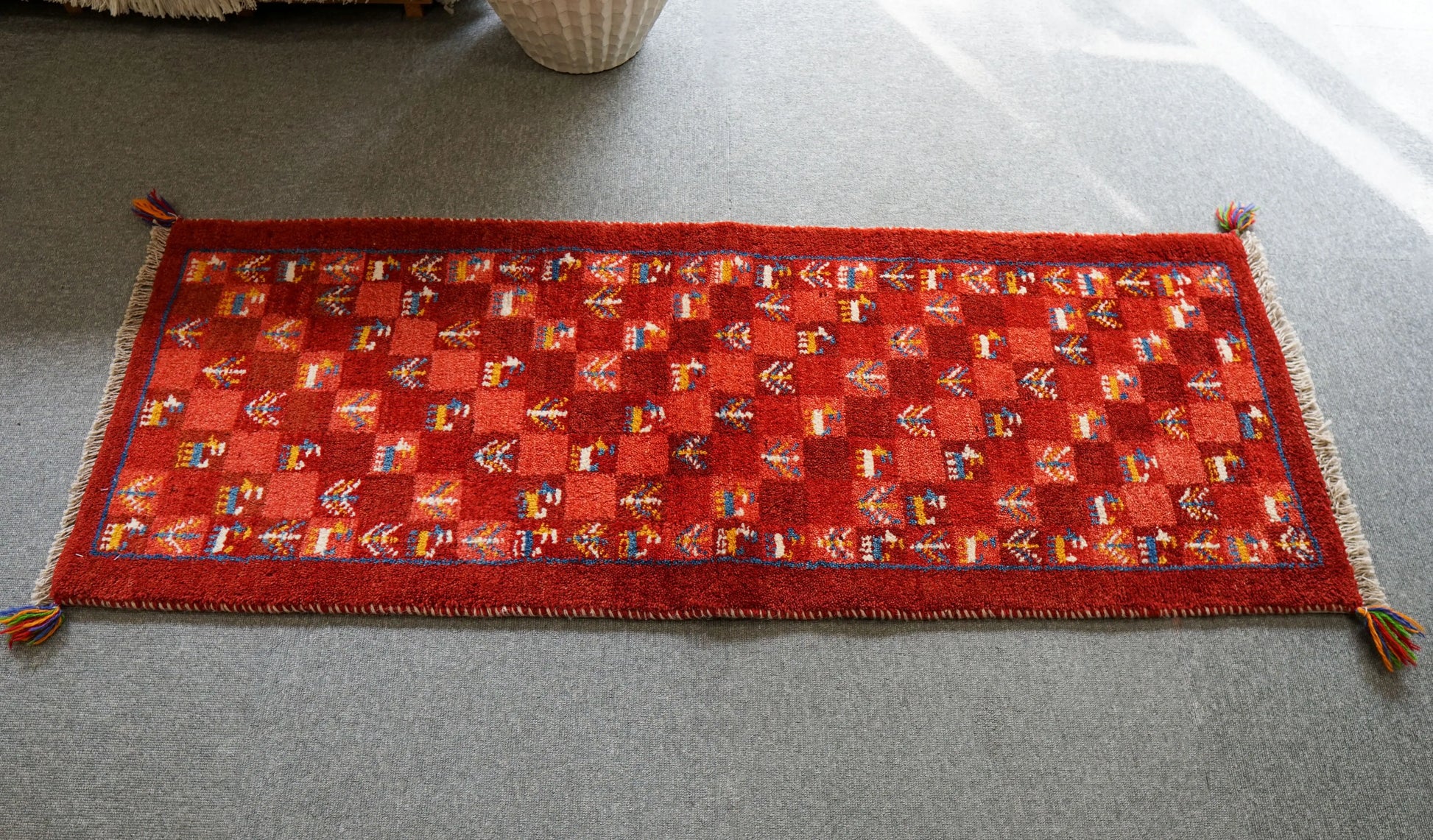 145×50cm ペルシャ絨毯 手織りギャッベ アマレ族　ランナー - Decorworks