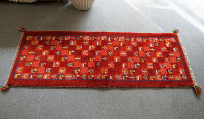 145×50cm ペルシャ絨毯 手織りギャッベ アマレ族　ランナー - Decorworks