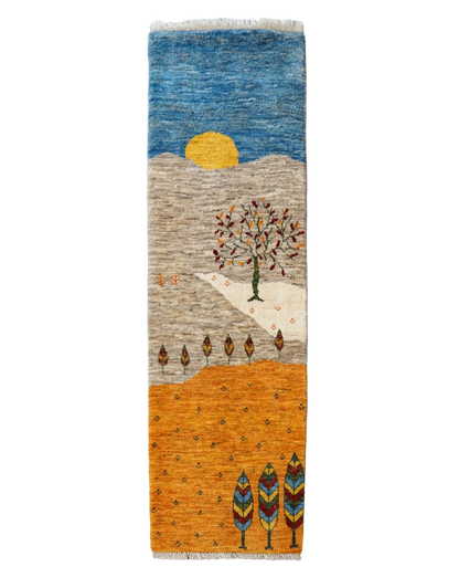 148×49cm【ペルシャ手織りカシュクリギャッベ] リズ バフト ギャッベ 手織り絨毯 Decorworks