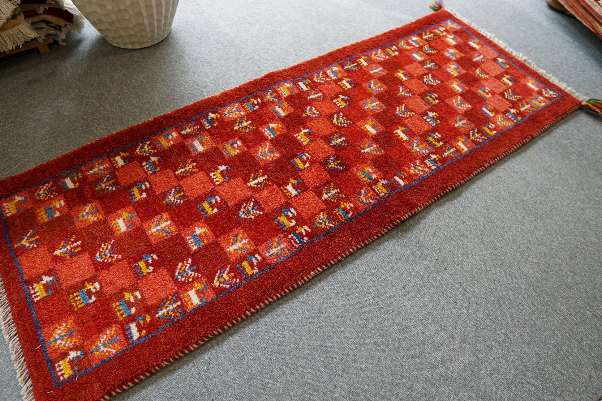 145×50cm ペルシャ絨毯 手織りギャッベ アマレ族　ランナー - Decorworks