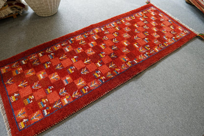 145×50cm ペルシャ絨毯 手織りギャッベ アマレ族　ランナー - Decorworks