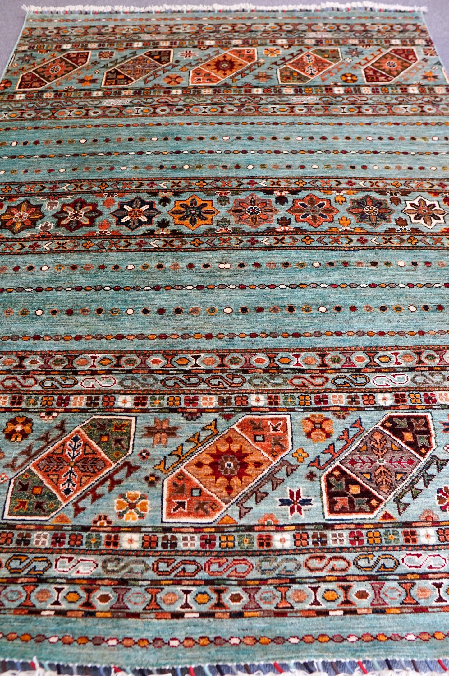  アフガニスタン ガズニーウール 手織り絨毯 210×153cｍ khurjeen rug