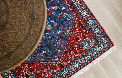 152×105cm　 ペルシャ手織り絨毯 アバデ Decorworks