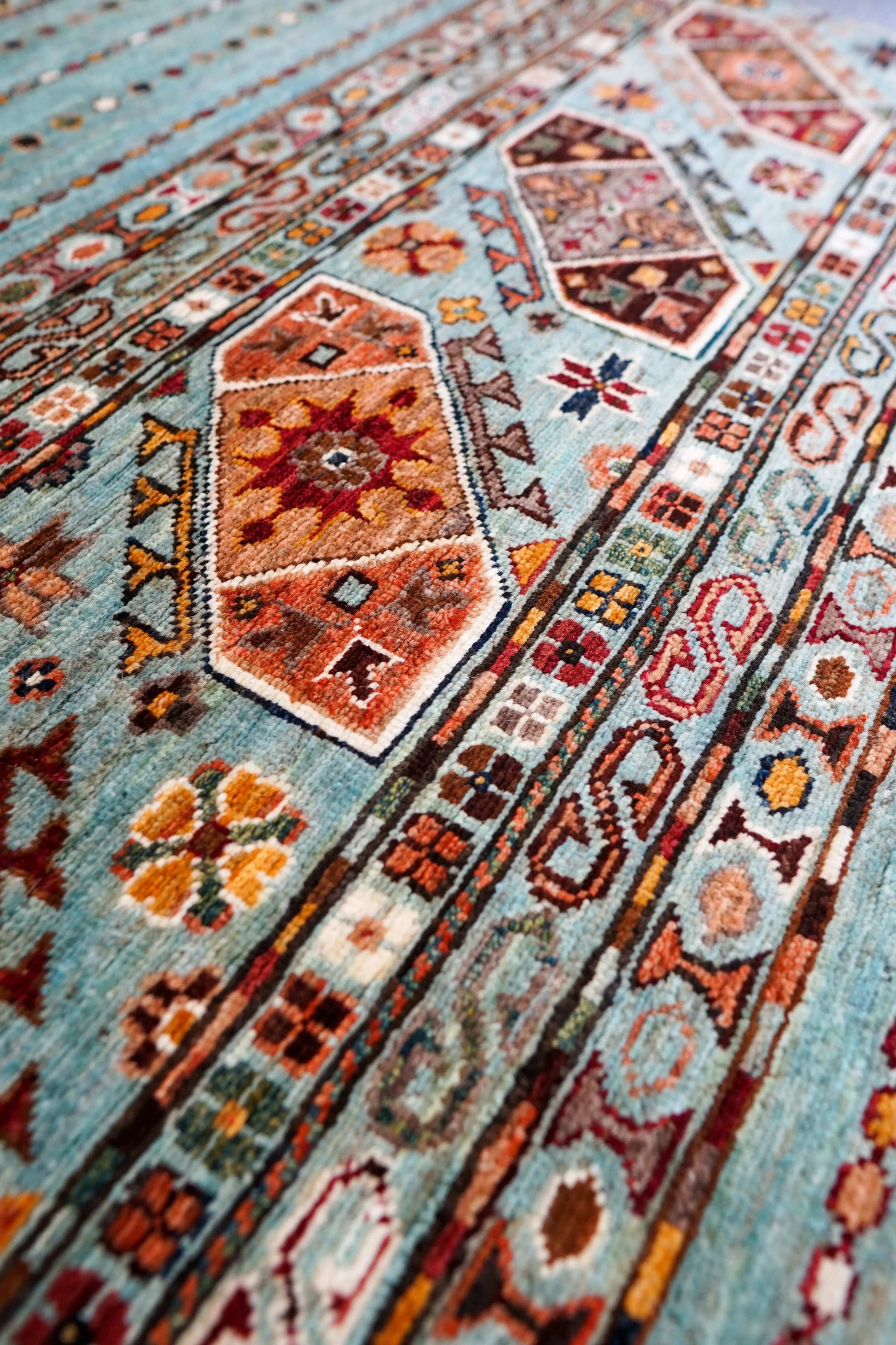  アフガニスタン ガズニーウール 手織り絨毯 210×153cｍ khurjeen rug