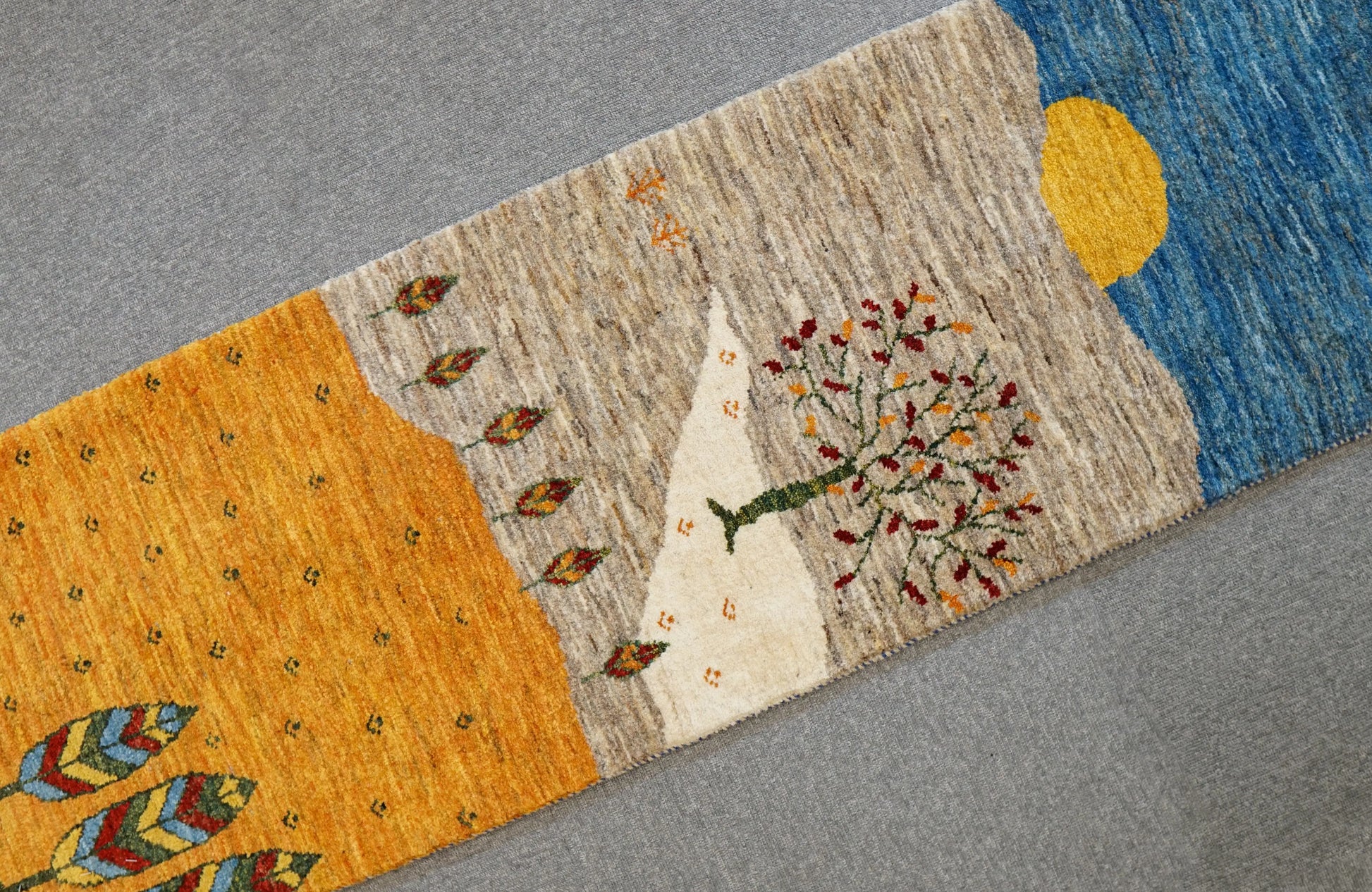148×49cm【ペルシャ手織りカシュクリギャッベ] リズ バフト ギャッベ 手織り絨毯 Decorworks
