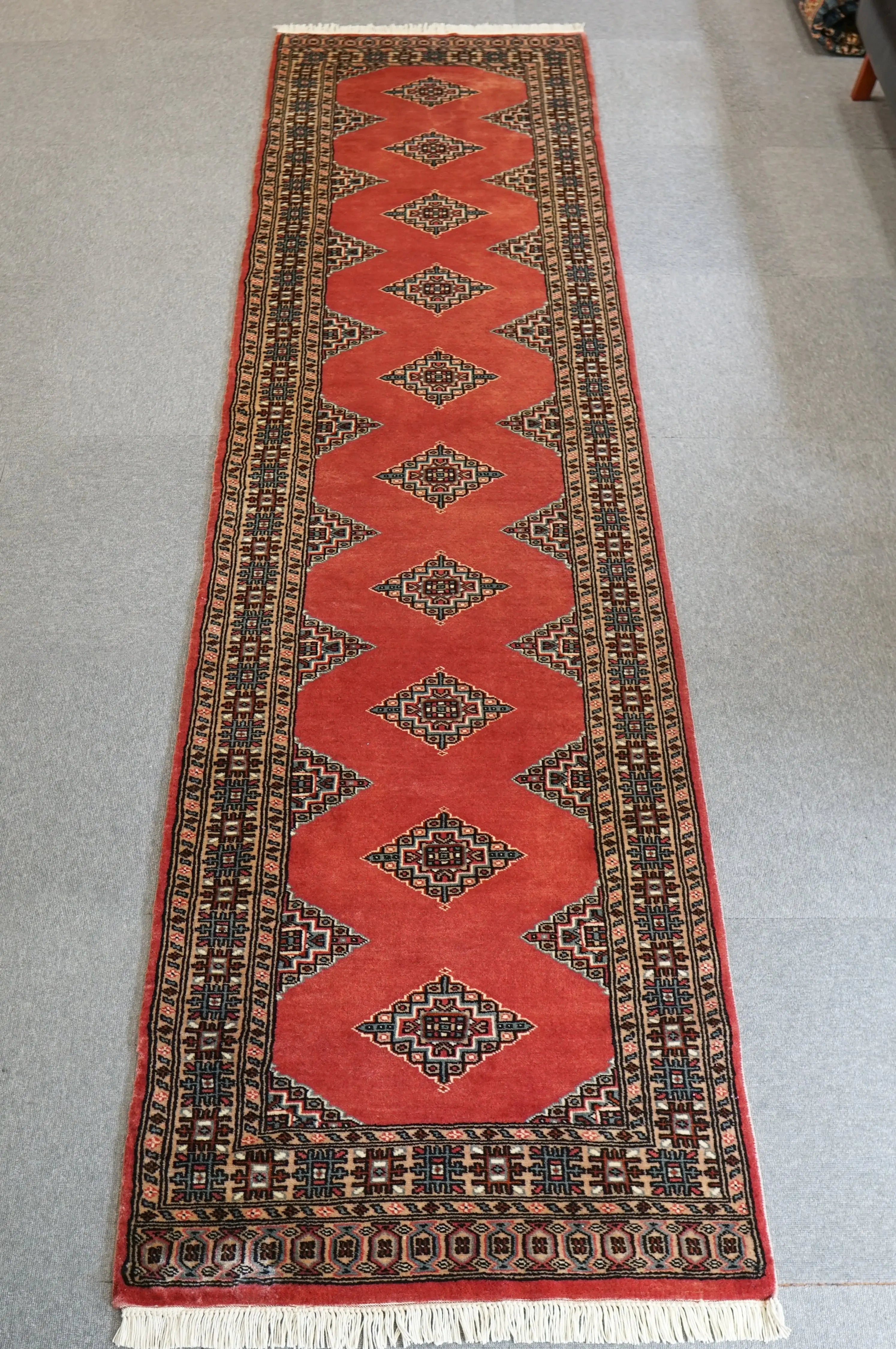 191×60cm アフガニスタン手織り キリム ランナー トライバルラグ 191