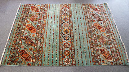  アフガニスタン ガズニーウール 手織り絨毯 210×153cｍ khurjeen rug