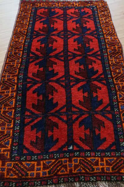  トライバルラグ バルーチ族 82×48cm ヴィンテージ ラグ