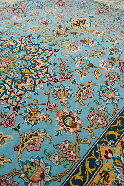  ペルシャ絨毯 イスファハン産 シャーシャハニ工房 約170×115cm｜コルクウールとシルク