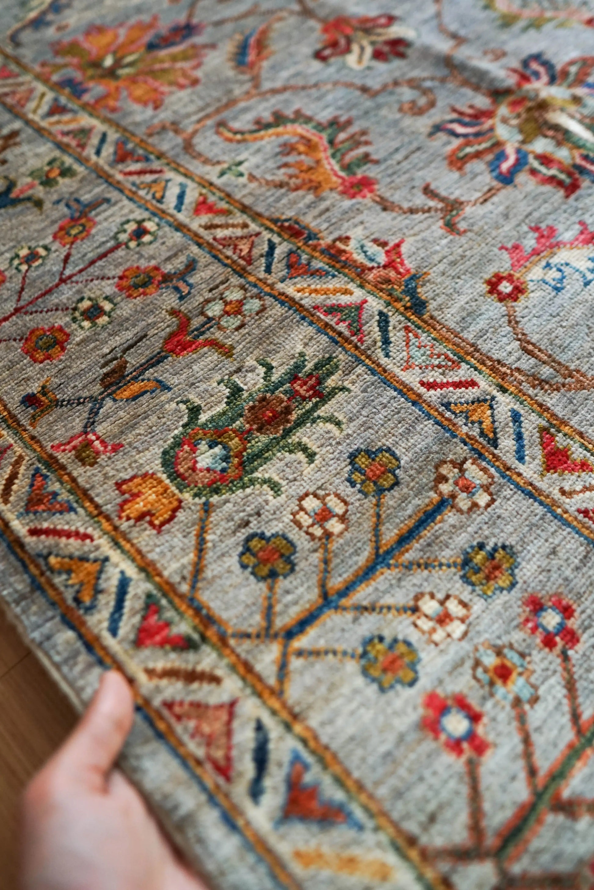  アフガニスタン手織り絨毯 ガズニ  243×176cm｜手紡ぎウール×草木染め