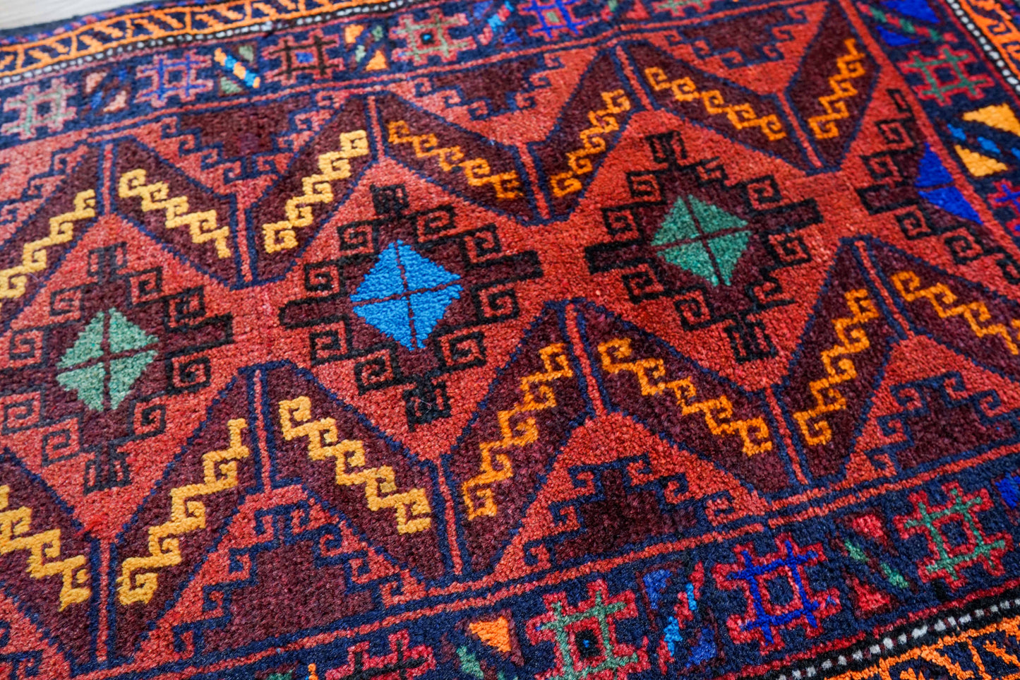 アフガン バルーチ ヴィンテージ絨毯 79×53cm｜手織りトライバルラグ