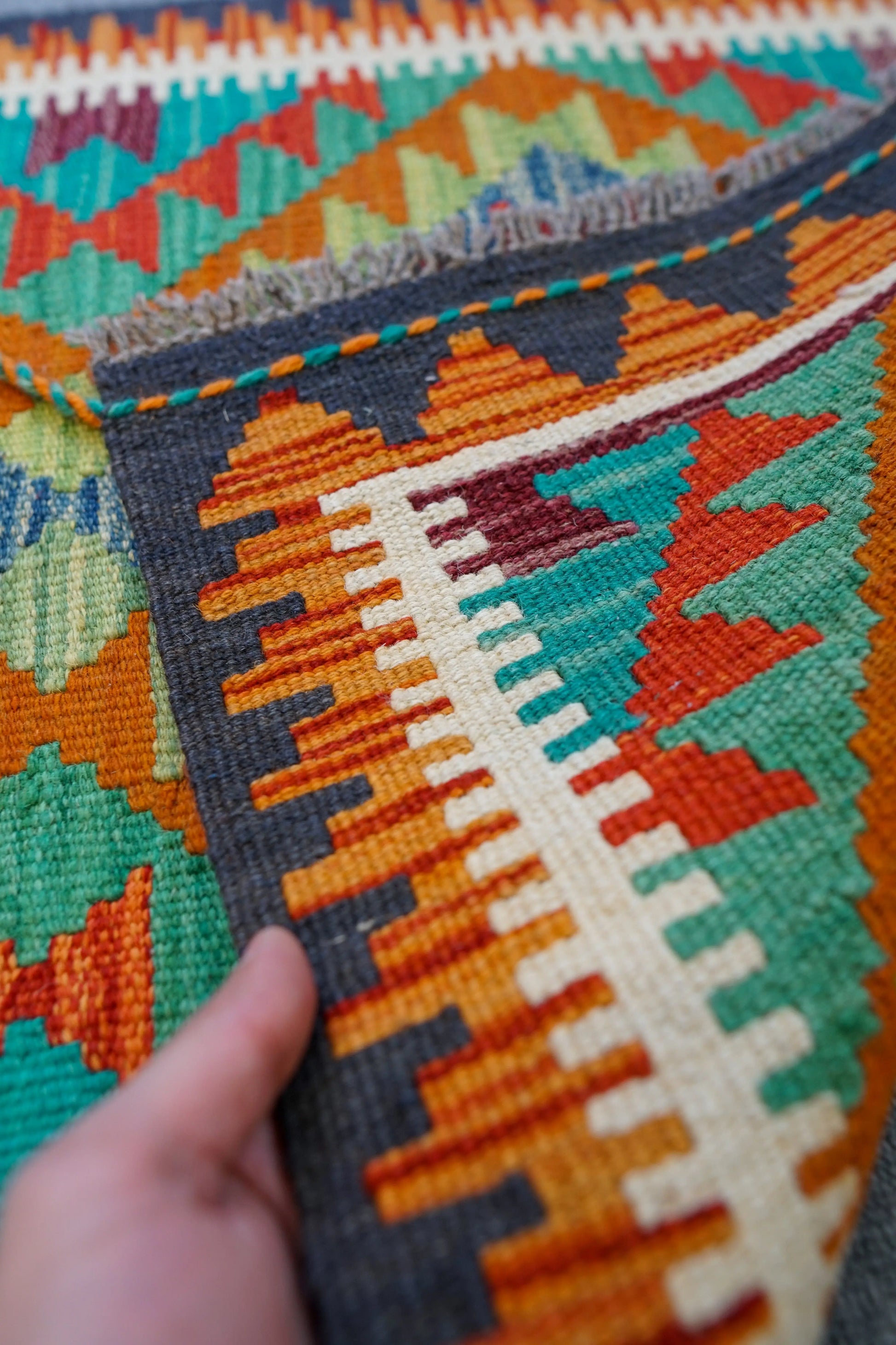 90×60cm　　アフガニスタン手織りキリム Decorworks