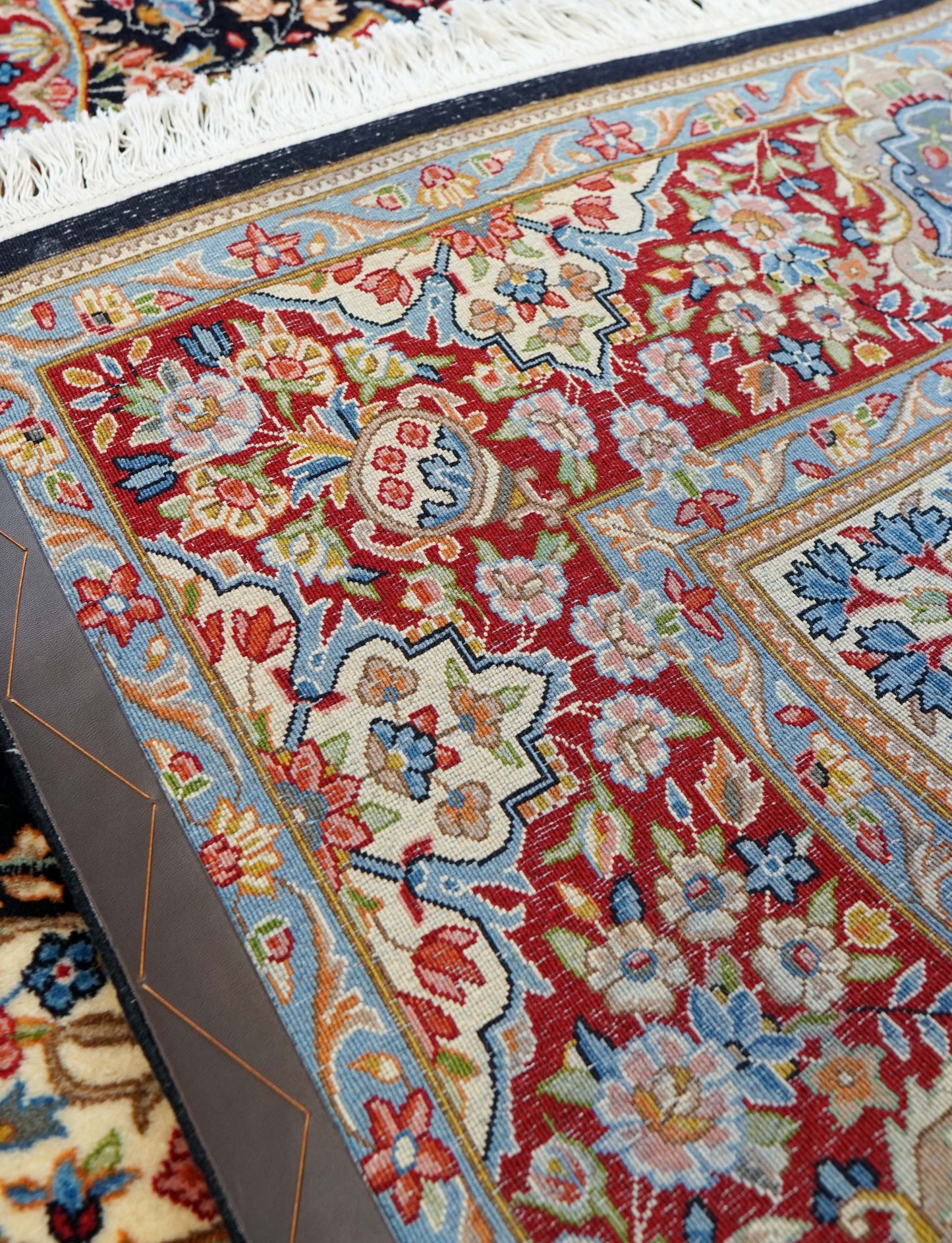 ペルシャ絨毯 ケルマン産 手織りメダリオン文様 245×180cm