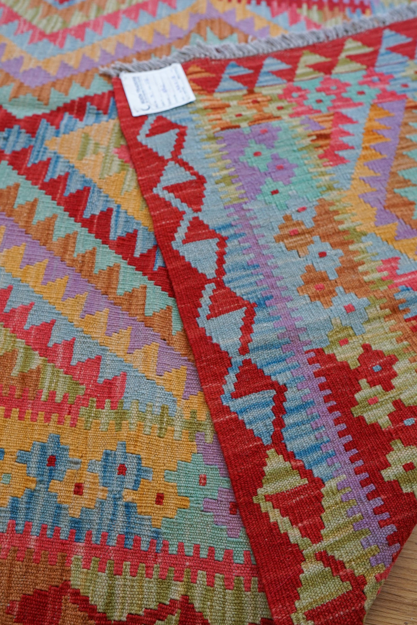  アフガン手織りキリム 194×118cm　