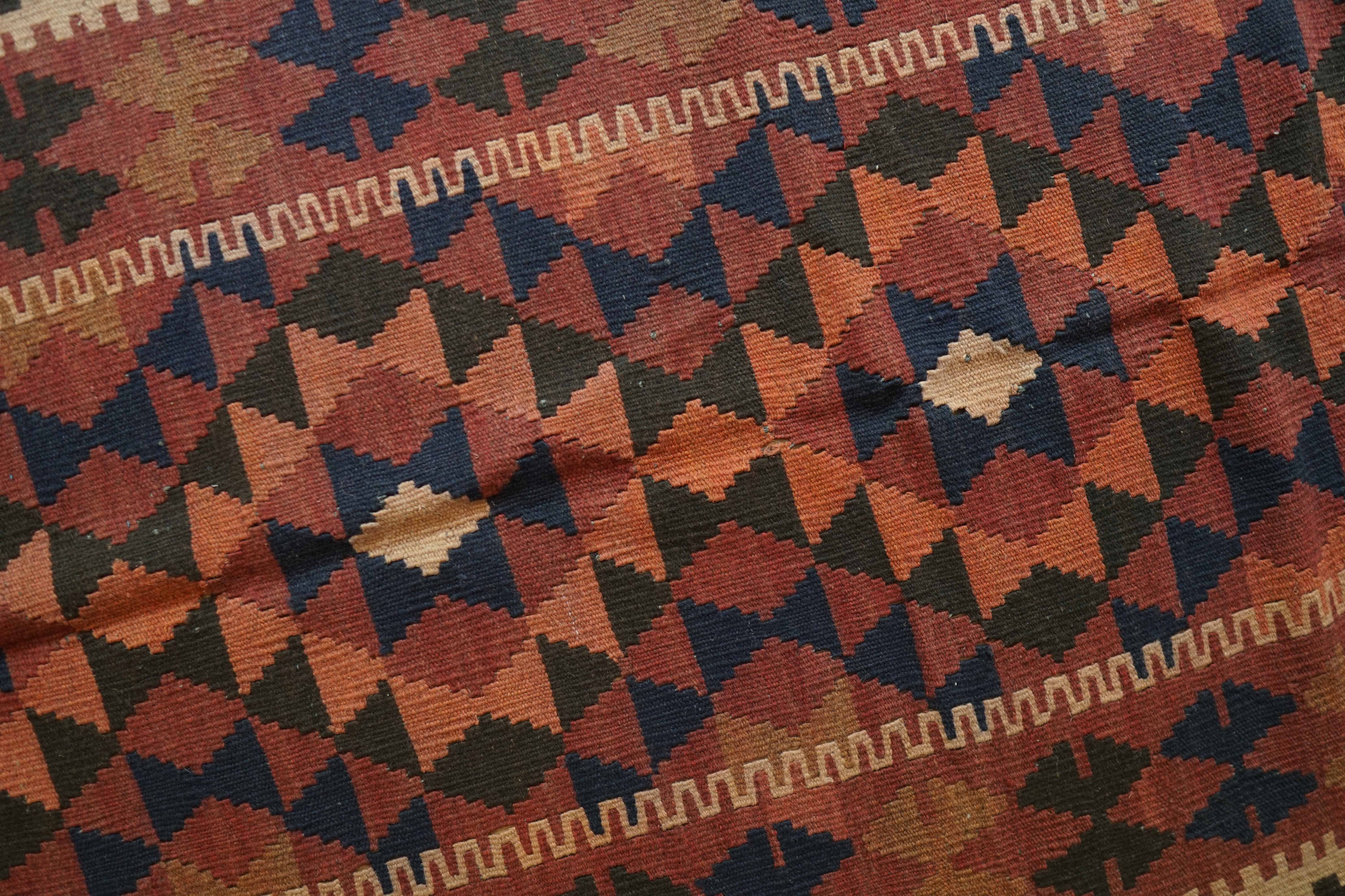 アフガンオールド手織りキリム トライバルラグ 185×100cm - Decorworks