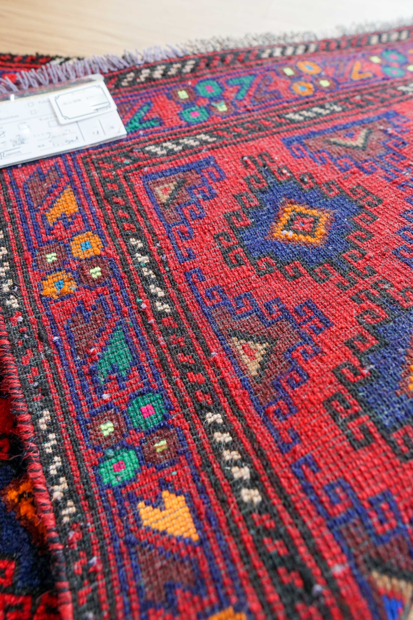  トライバルラグ　ヴィンテージラグ　バルーチ族　74×51cm ペルシャ絨毯　玄関マットサイズ