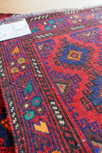  トライバルラグ　ヴィンテージラグ　バルーチ族　74×51cm ペルシャ絨毯　玄関マットサイズ