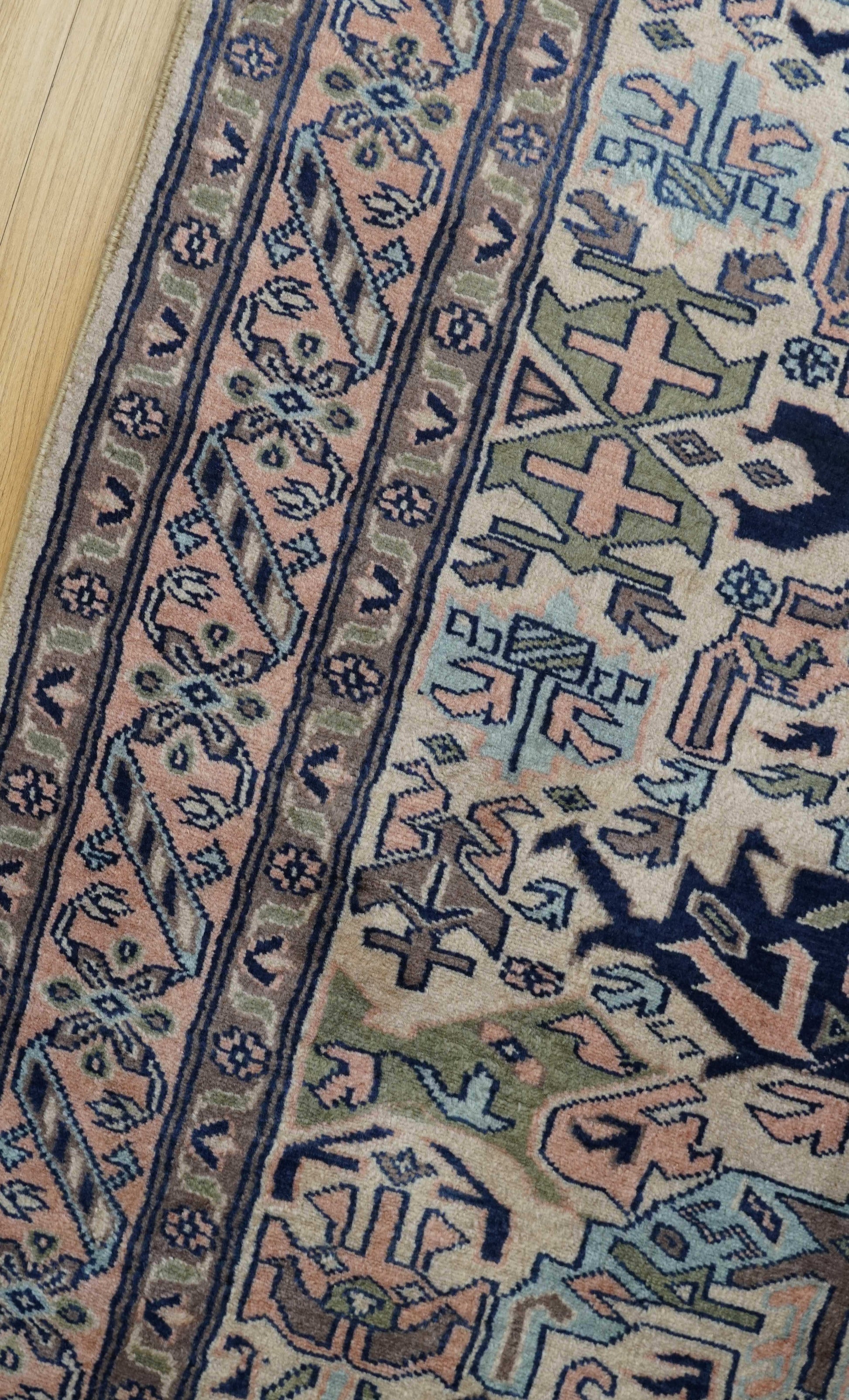  パキスタン手織り絨毯 トライバルラグ 160×98cm ウール