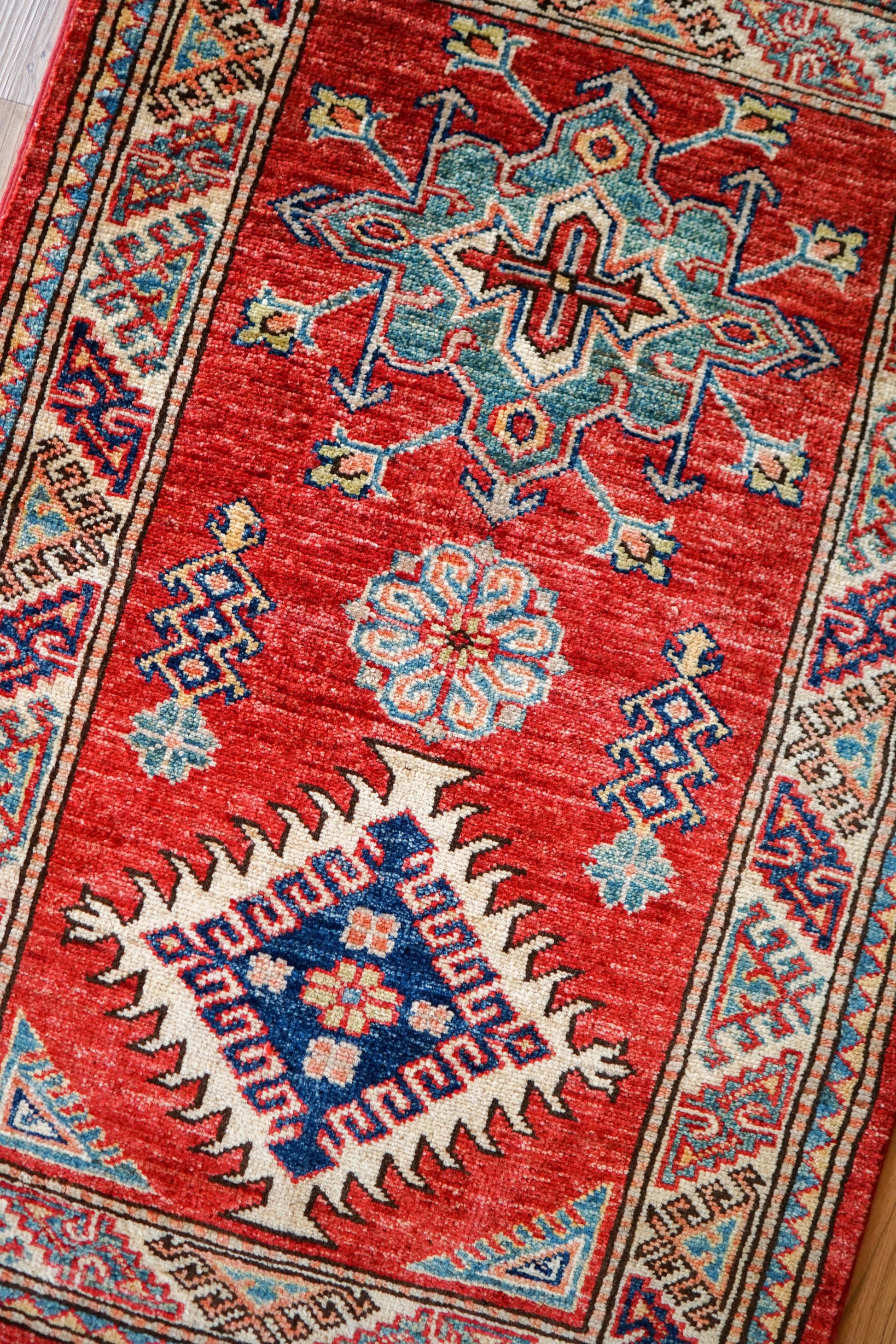  アフガニスタン絨毯 カザックラグ 92×63cm